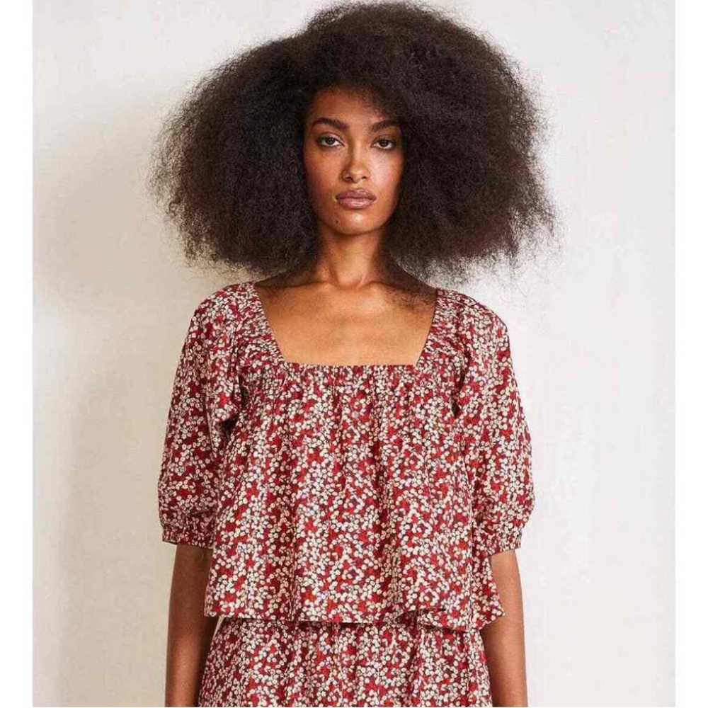 Apiece Apart Gali Floral Organic Cotton Top. Size XS. Excellent used condition